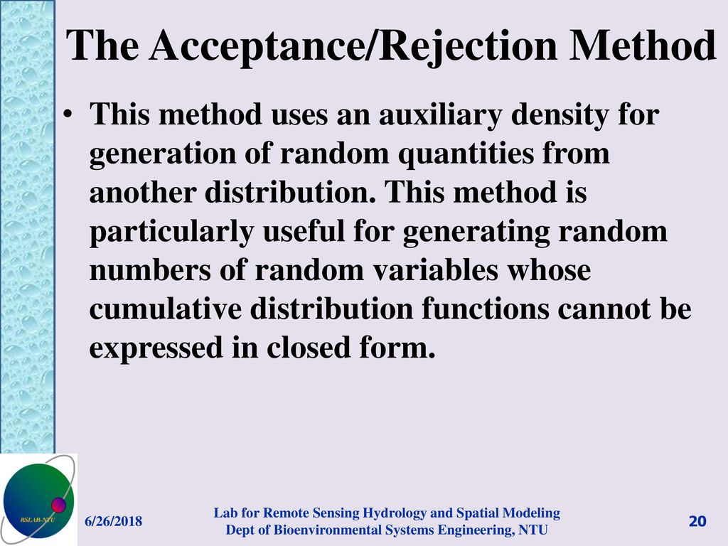 Stochastic Hydrology Stochastic Simulation I Univariate Simulation